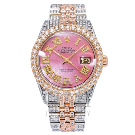 rolex 2 tone date just 36mm pink dial|two tone rolex datejust 36mm.